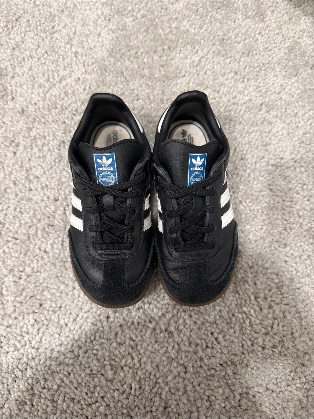 adidas Kids Black & White Classic Leather Sneakers